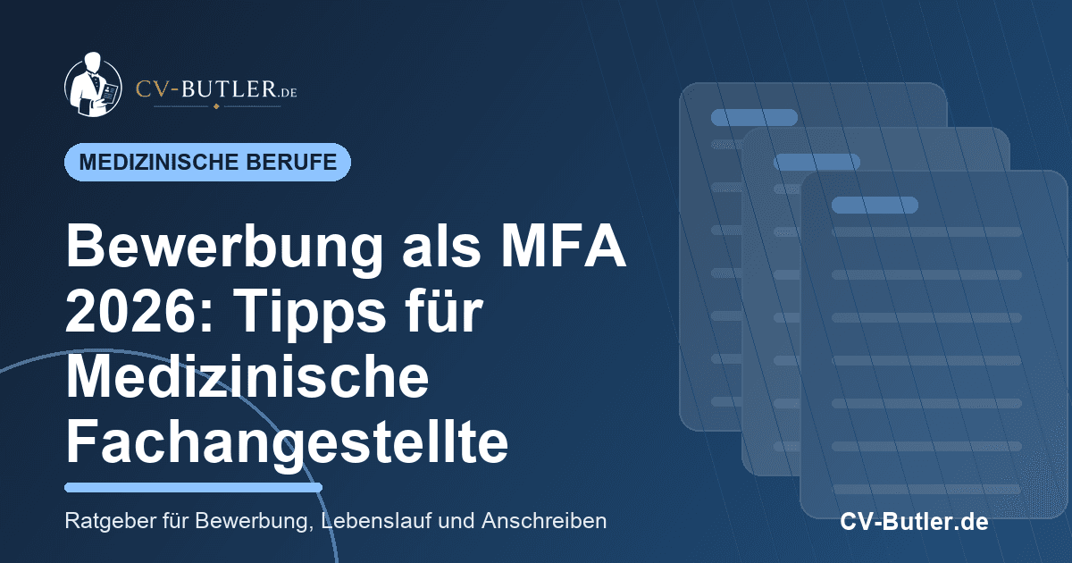 Bewerbung als MFA 2026: Tipps für Medizinische Fachangestellte – Beitragsbild von CV-Butler.de